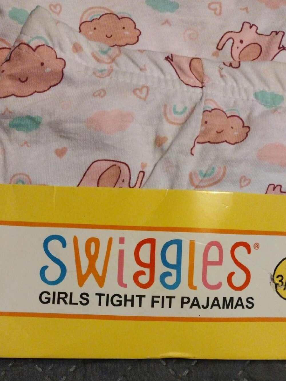 Swiggles Baby Girls Pink Cloud & Elephant Tight Fit Pajama Set - Picture 4 of 9
